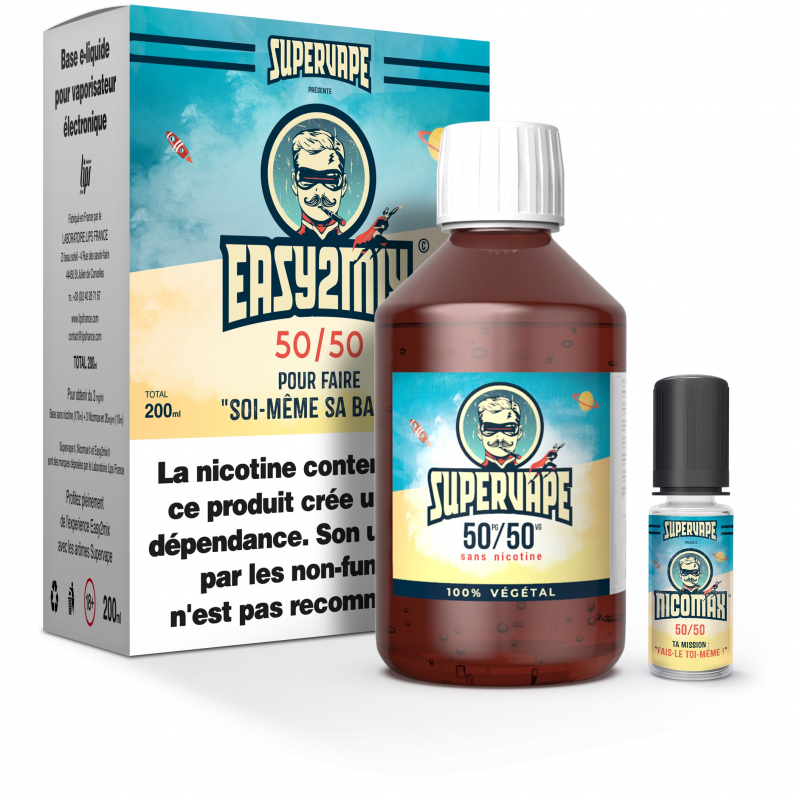 Packs EASY2MIX 50 PG / 50 VG - 200ml - 6mg/ml par SuperVape