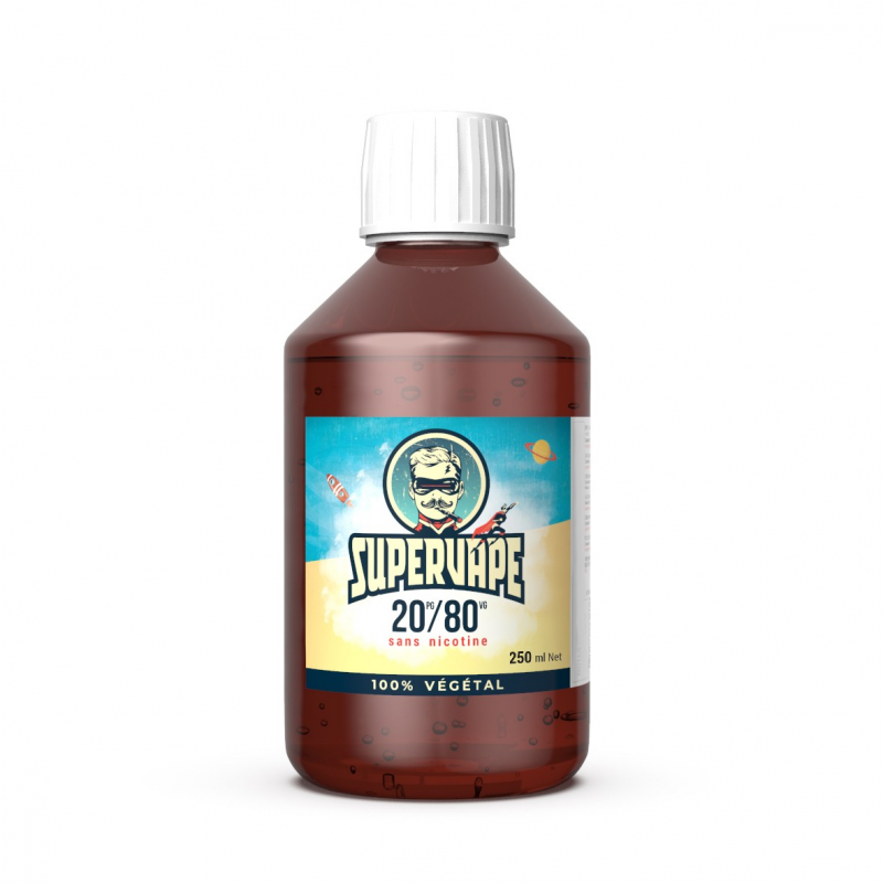 Bases pour e-liquides 20 PG / 80 VG - 250ml - 0mg/ml par SuperVape