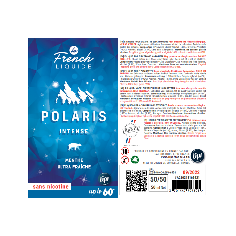 Étiquette Polaris Intense - up to 60 ml